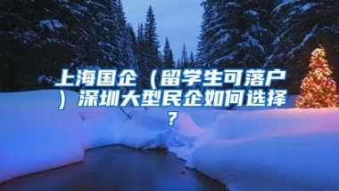 上海国企（留学生可落户）深圳大型民企如何选择？