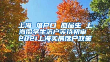 上海 落户口 应届生 上海留学生落户等待初审 2021上海买房落户政策