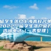 留学生落户上海高校名单2022，留学生落户官方咨询电话（一表整理）