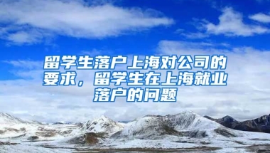 留学生落户上海对公司的要求，留学生在上海就业落户的问题