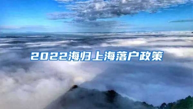 2022海归上海落户政策