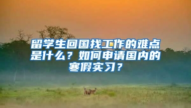 留学生回国找工作的难点是什么？如何申请国内的寒假实习？