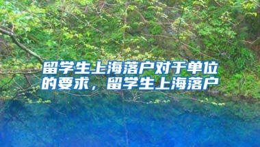 留学生上海落户对于单位的要求，留学生上海落户