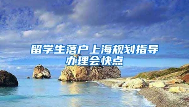 留学生落户上海规划指导办理会快点