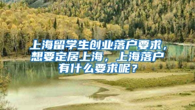 上海留学生创业落户要求，想要定居上海，上海落户有什么要求呢？