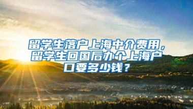 留学生落户上海中介费用，留学生回国后办个上海户口要多少钱？