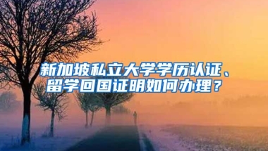 新加坡私立大学学历认证、留学回国证明如何办理？