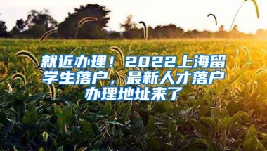 就近办理！2022上海留学生落户，最新人才落户办理地址来了