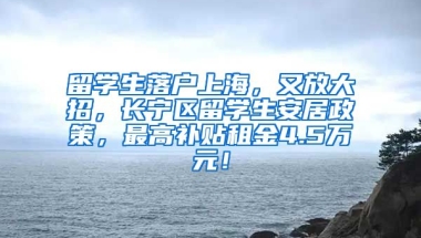 留学生落户上海，又放大招，长宁区留学生安居政策，最高补贴租金4.5万元！