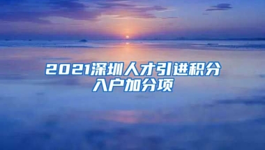 2021深圳人才引进积分入户加分项