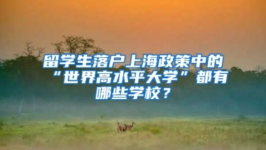 留学生落户上海政策中的“世界高水平大学”都有哪些学校？