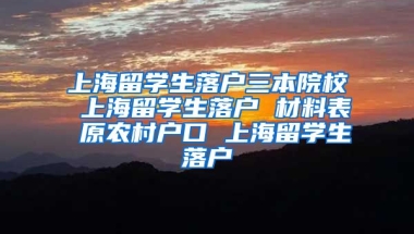 上海留学生落户三本院校 上海留学生落户 材料表 原农村户口 上海留学生落户