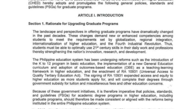 【菲律宾留学】菲律宾高等教育委员会关于硕士／博士毕业要求的政策解读