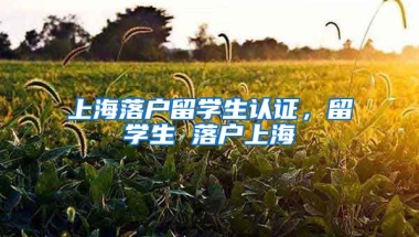 上海落户留学生认证，留学生 落户上海