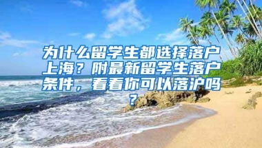 为什么留学生都选择落户上海？附最新留学生落户条件，看看你可以落沪吗？