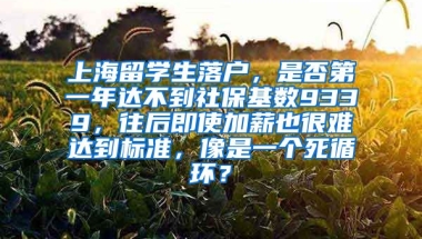 上海留学生落户，是否第一年达不到社保基数9339，往后即使加薪也很难达到标准，像是一个死循环？