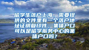 留学生落户上海，需要提供的文件里有一个落户地址证明复印件，集体户口可以是留学服务中心的集体户口吗？