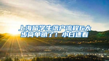 上海留学生落户流程6大步简单明了！小白速看