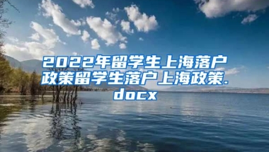 2022年留学生上海落户政策留学生落户上海政策.docx