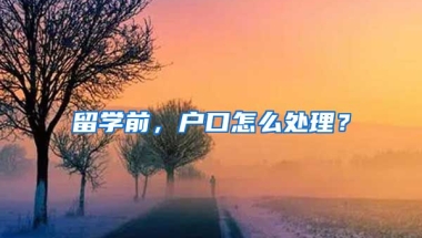 留学前，户口怎么处理？