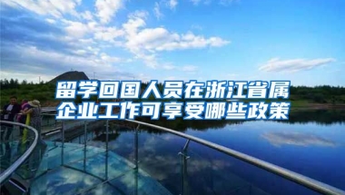 留学回国人员在浙江省属企业工作可享受哪些政策