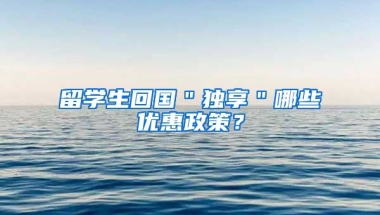 留学生回国＂独享＂哪些优惠政策？