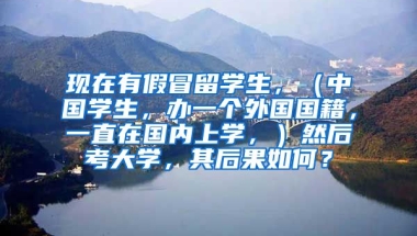 现在有假冒留学生，（中国学生，办一个外国国籍，一直在国内上学，）然后考大学，其后果如何？