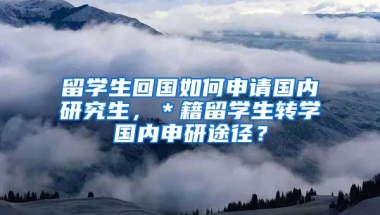 留学生回国如何申请国内研究生，＊籍留学生转学国内申研途径？