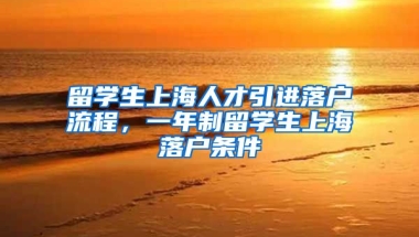 留学生上海人才引进落户流程，一年制留学生上海落户条件