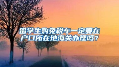 留学生购免税车一定要在户口所在地海关办理吗？