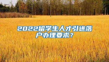 2022留学生人才引进落户办理要求？