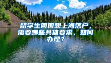 留学生回国想上海落户，需要哪些具体要求，如何办理？