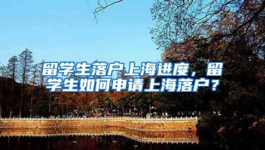 留学生落户上海进度，留学生如何申请上海落户？