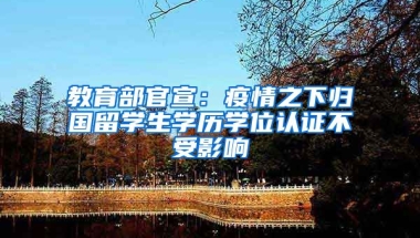 教育部官宣：疫情之下归国留学生学历学位认证不受影响