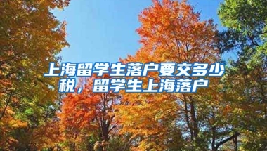 上海留学生落户要交多少税，留学生上海落户