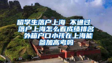 留学生落户上海 不通过 落户上海怎么看成绩排名 外箱户口小孩在上海能参加高考吗