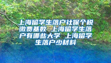 上海留学生落户社保个税缴费基数 上海留学生落户有哪些大学 上海留学生落户少材料