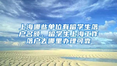 上海哪些单位有留学生落户名额，留学生上海工作落户去哪里办理可靠