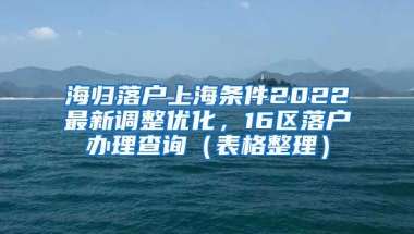 海归落户上海条件2022最新调整优化，16区落户办理查询（表格整理）