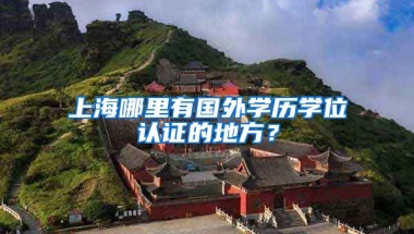 上海哪里有国外学历学位认证的地方？