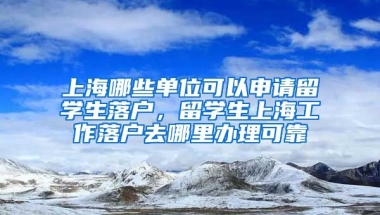 上海哪些单位可以申请留学生落户，留学生上海工作落户去哪里办理可靠