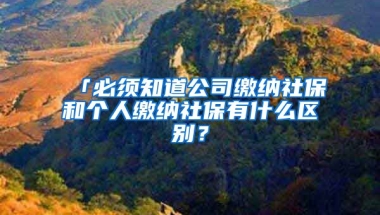 「必须知道公司缴纳社保和个人缴纳社保有什么区别？