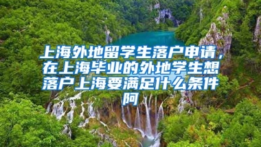 上海外地留学生落户申请，在上海毕业的外地学生想落户上海要满足什么条件阿