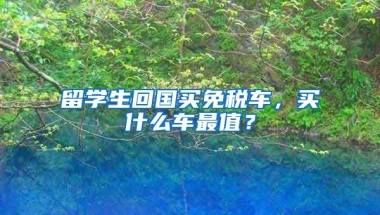 留学生回国买免税车，买什么车最值？