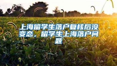 上海留学生落户复核后没变态，留学生上海落户问题