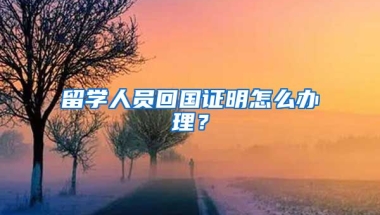 留学人员回国证明怎么办理？