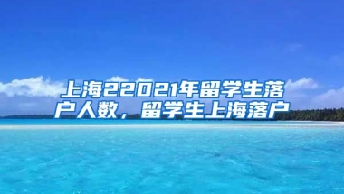 上海22021年留学生落户人数，留学生上海落户