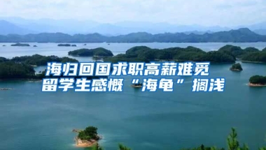 海归回国求职高薪难觅 留学生感慨“海龟”搁浅