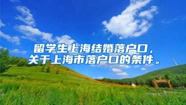 留学生上海结婚落户口，关于上海市落户口的条件。