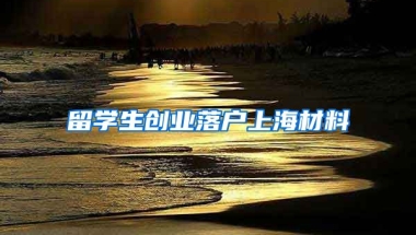 留学生创业落户上海材料